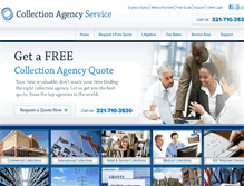 Tablet Screenshot of collectionagencyservice.com